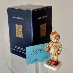 Vintage Goebel Hummel Porcelain 4" Girl "I Brought You a Gift" #479 W. Germany